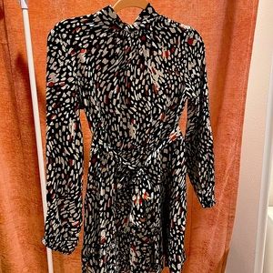 Patterned black, white and orange dress from SHEIN! Size small, never worn!